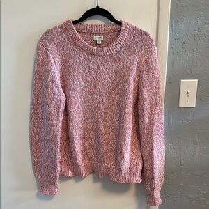 EUC J. Crew Factory Cotton Pink Heather Women's Sweater.  Size XL.